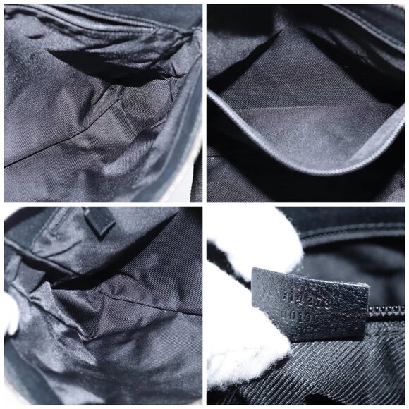 GUCCI GG Canvas Shoulder Bag Black Silver 114273 Auth 147943 - Picture 14 of 15